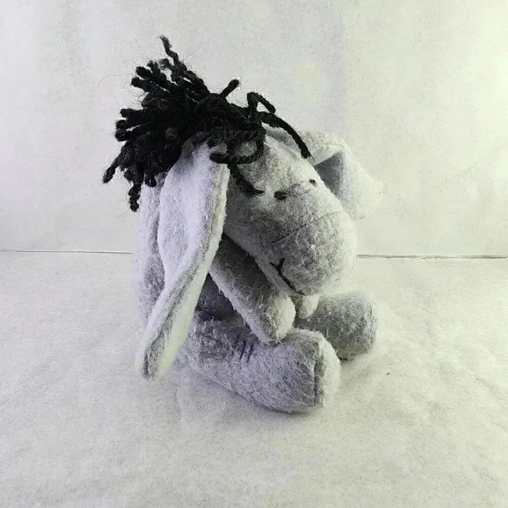Disney Store Classic Pooh Eeyore Beanie Plush 8" Vintage Storybook Donkey PVC
